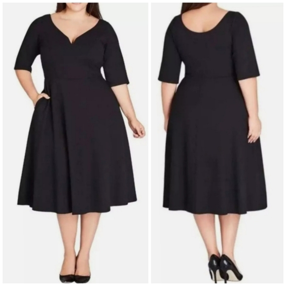 CITY CHIC Elegant Black A-Line Dress - Plus Size XL/ 22 NWT - Picture 6 of 12